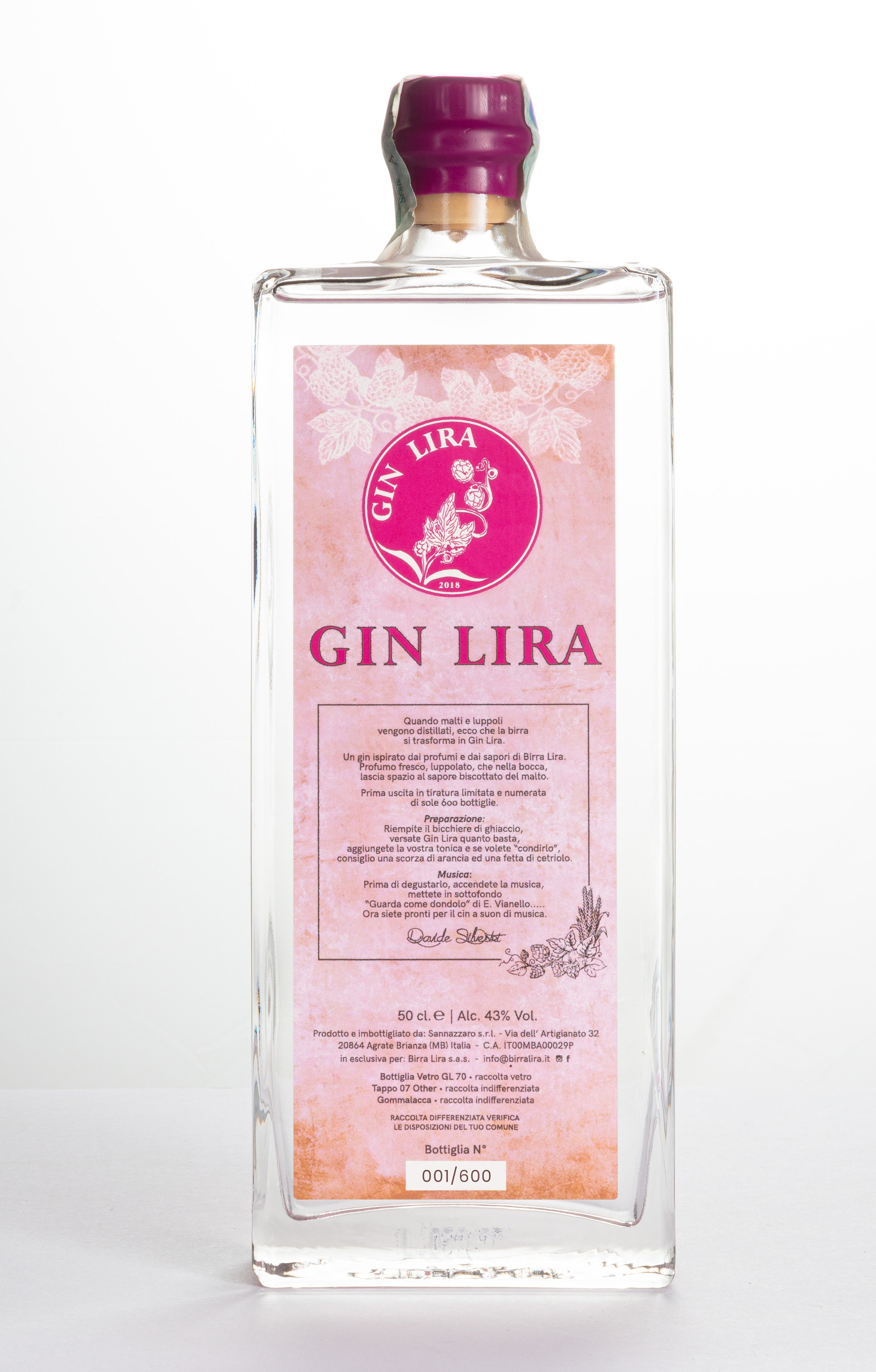 GIN LIRA - 43% Alc - 50 cl
